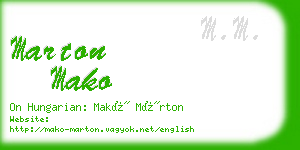 marton mako business card